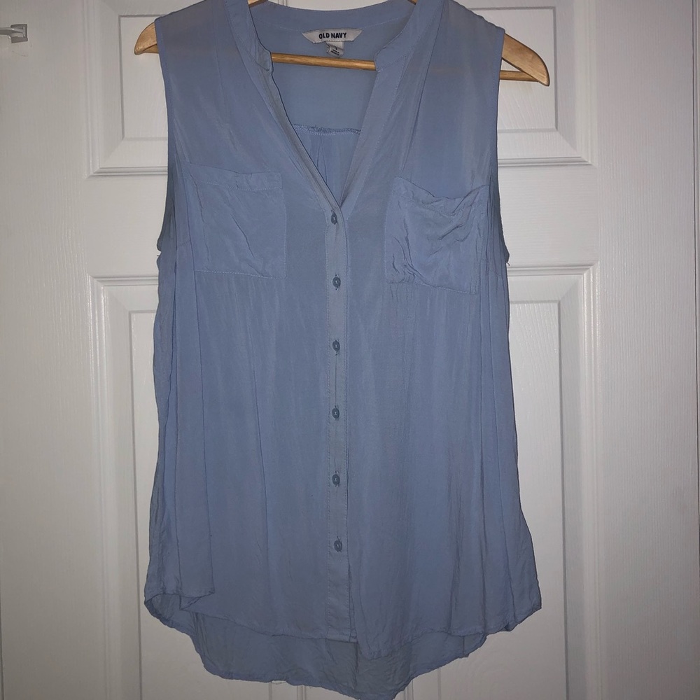 Sleeveless button down